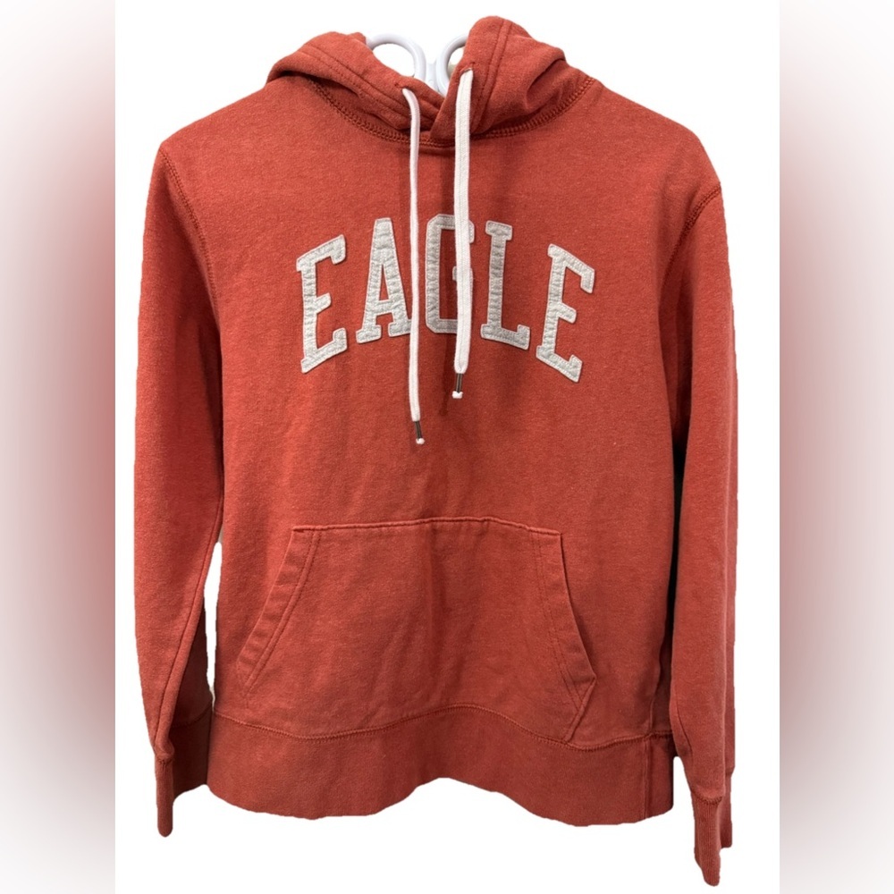 Orange Hoodie with EAGLE Print American Eagle